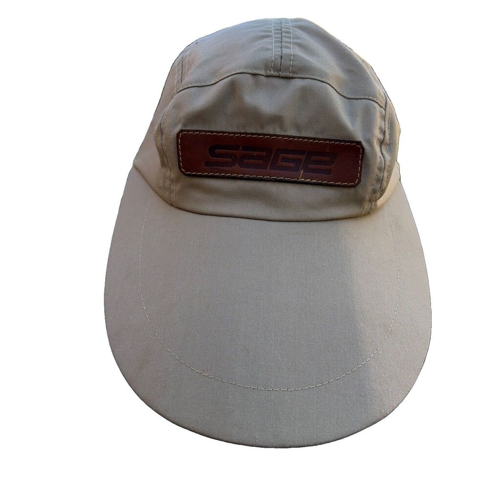 Vintage SAGE Fly Fishing Long Bill Hat Made USA Snapback